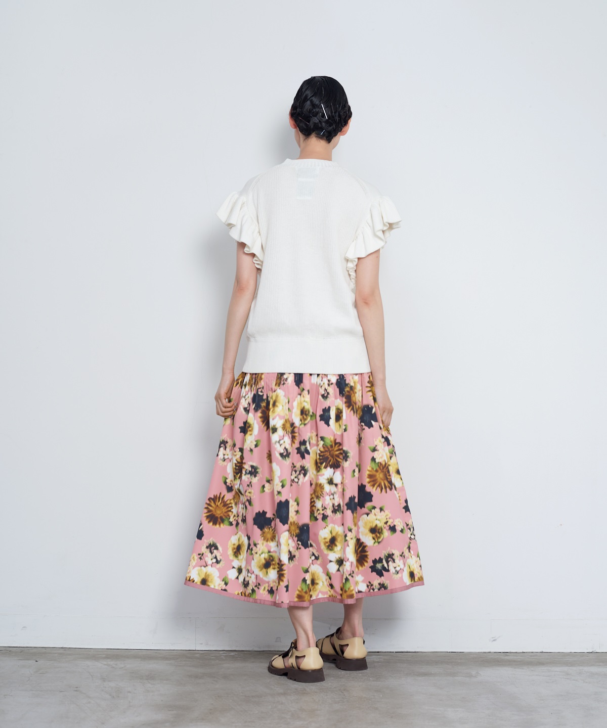 プリントスカート【EFFE BEAMS】極美品 サイズ36 イカット フラワープリント スカート