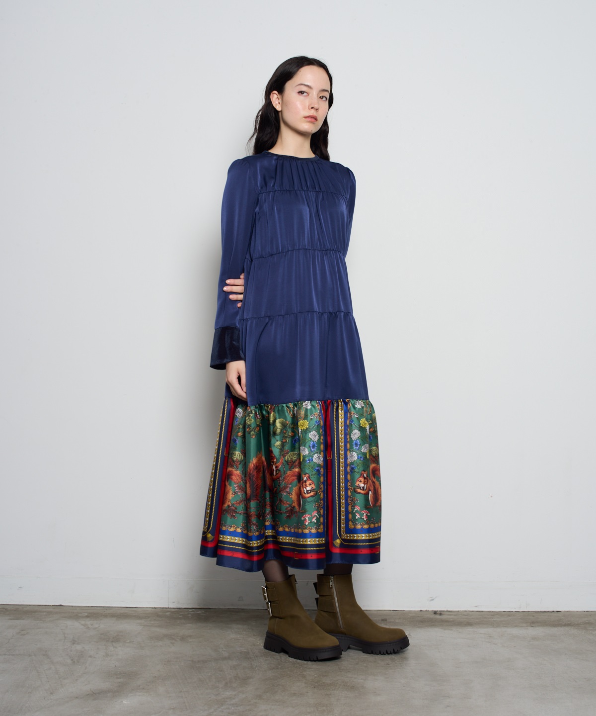 MUVEIL スカーフ柄ワンピース スカーフ柄ワンピース | MUVEIL Online Shop
